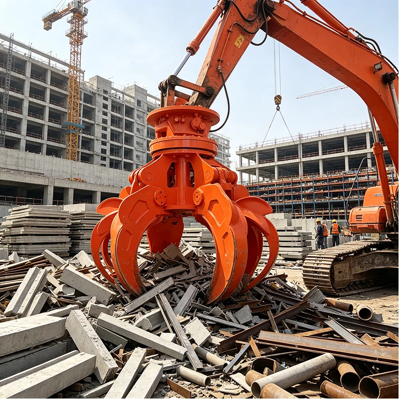 Factory Direct Hydraulic Excavator Grapple Heavy Duty Attachment for Steel Recycling Demolition and Waste Management
