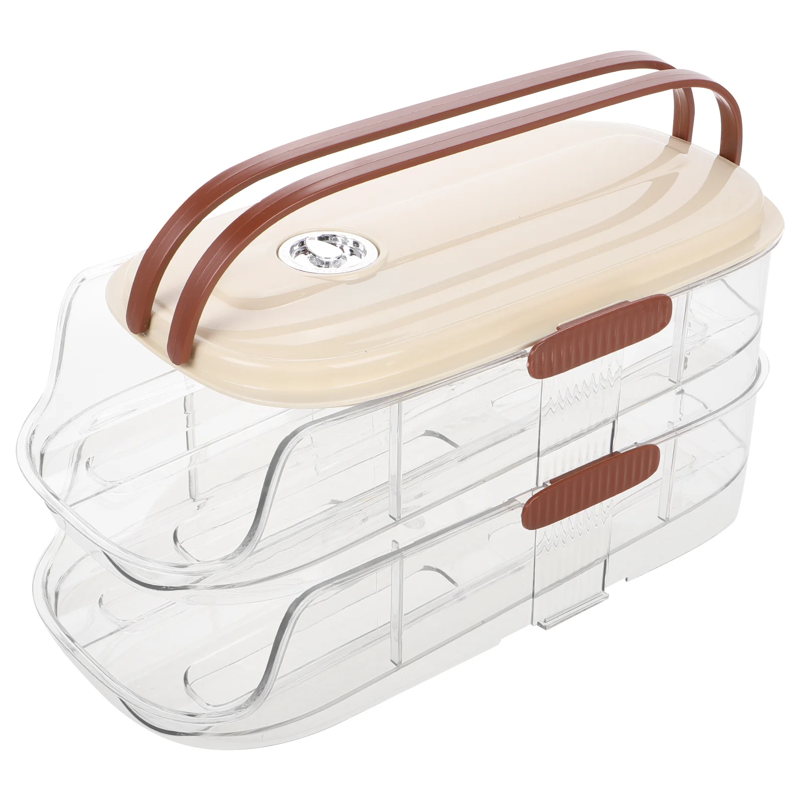 

Egg Box Slide Roller Storage Holder for Refrigerator Countertop Eggs Dispenser Organizer Portable Two Layer Design Workmanship