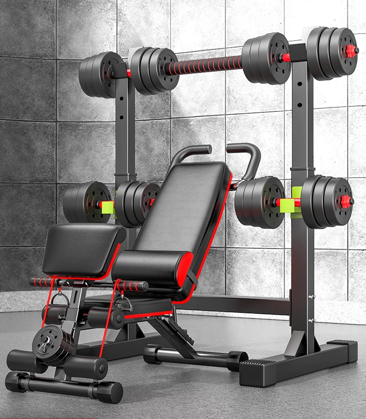 Bench Press Rack Home Fitness Equipment Barbell Suit Squat Rack Multifunction Fitness Chair Weight Bench Press Bench