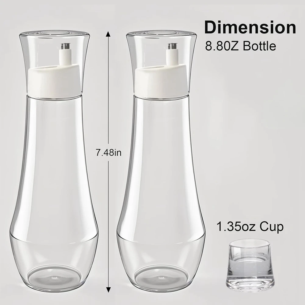 

Диспенсеры для полоскания рта HITL, диспенсер для полоскания рта со стеклом 8,8 унций, небольшой прозрачный контейнер для полоскания рта для кухни и ванной комнаты, 2 шт.