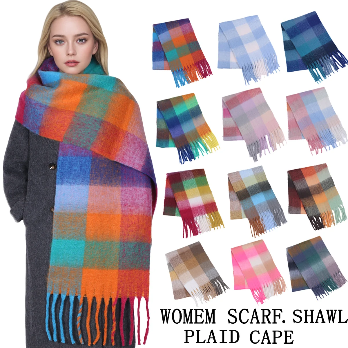 Winter Kaschmir Schal Student Hals Dicke Warme Schal für Frauen Männer Beliebte Quaste Schals Bufanda Decke Pashmina Wraps Poncho