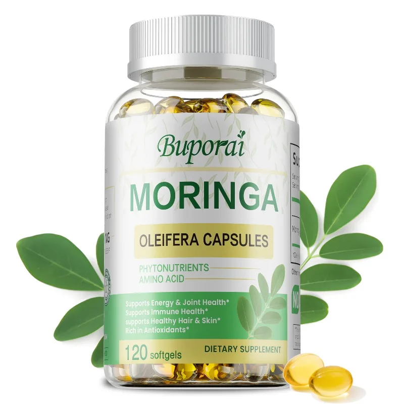 Moringa Capsules - Relieves Joint Pain, Promotes Digestive and Overall Health, Boosts Energy and Immunity, Metabolism