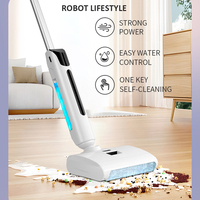 Wireless Floor Vacuum Cleaner UV light 180°Lie-Flat Mop Washing Wipe 3 in 1 Electric Flooring Wiper Rechargeable 2400mAh Battery
