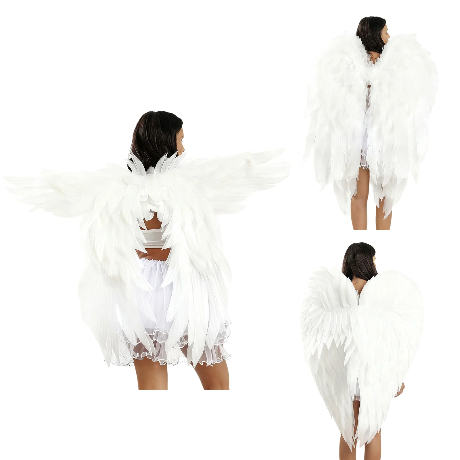 1 Stück Engelsflügel Simulierte Feder Engelsflügel Halloween Karneval Partys Engel Cosplay Dress Up Zubehör für Erwachsene