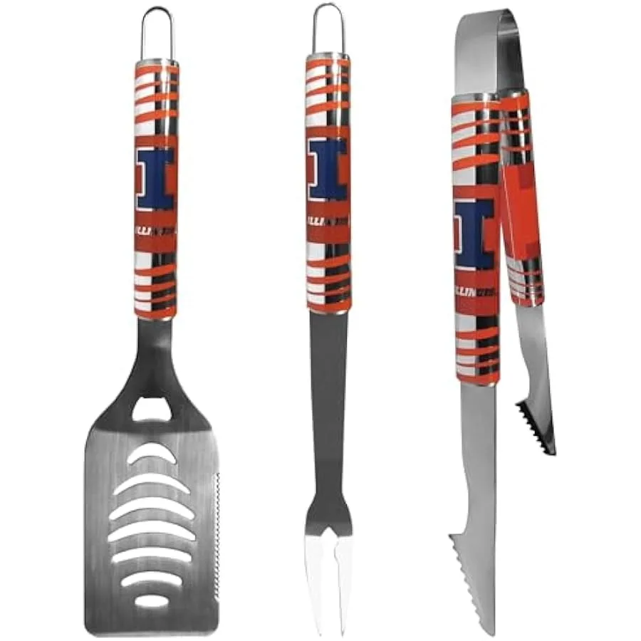 

Siskiyou Sports NCAA Illinois Fighting Illini 3 pc Tailgater BBQ Tools One Size Team Colors