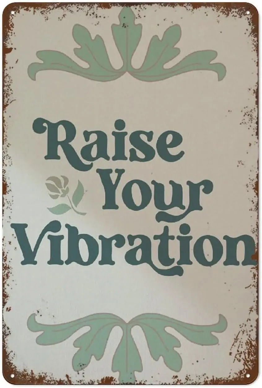 Raise Your Vibration Law of Attraction Wall Art Vibrant Frameless Poster Nostalgic Art Deco Kitchen Bedroom Garden Wall Decor Me