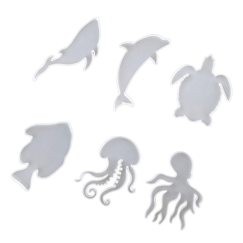 6Pcs Silicone Sea Turtle Mold Set for DIY Coaster Casting Sea Animals Cup Mat Handmade Craft DIY Crystal Epoxy Mold