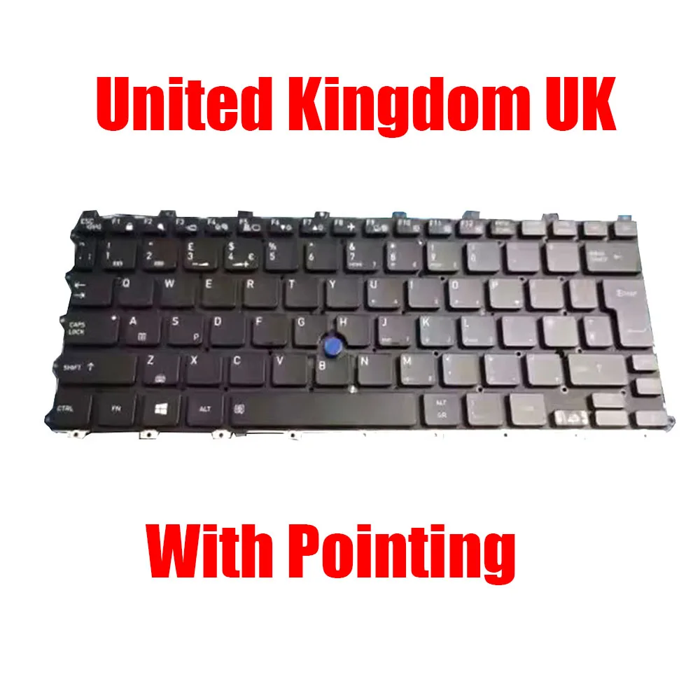 Imagem -03 - Teclado para Notebook Dynabook com Apontando X30w-j Reino Unido Inglês Preto Novo Eua Reino Unido