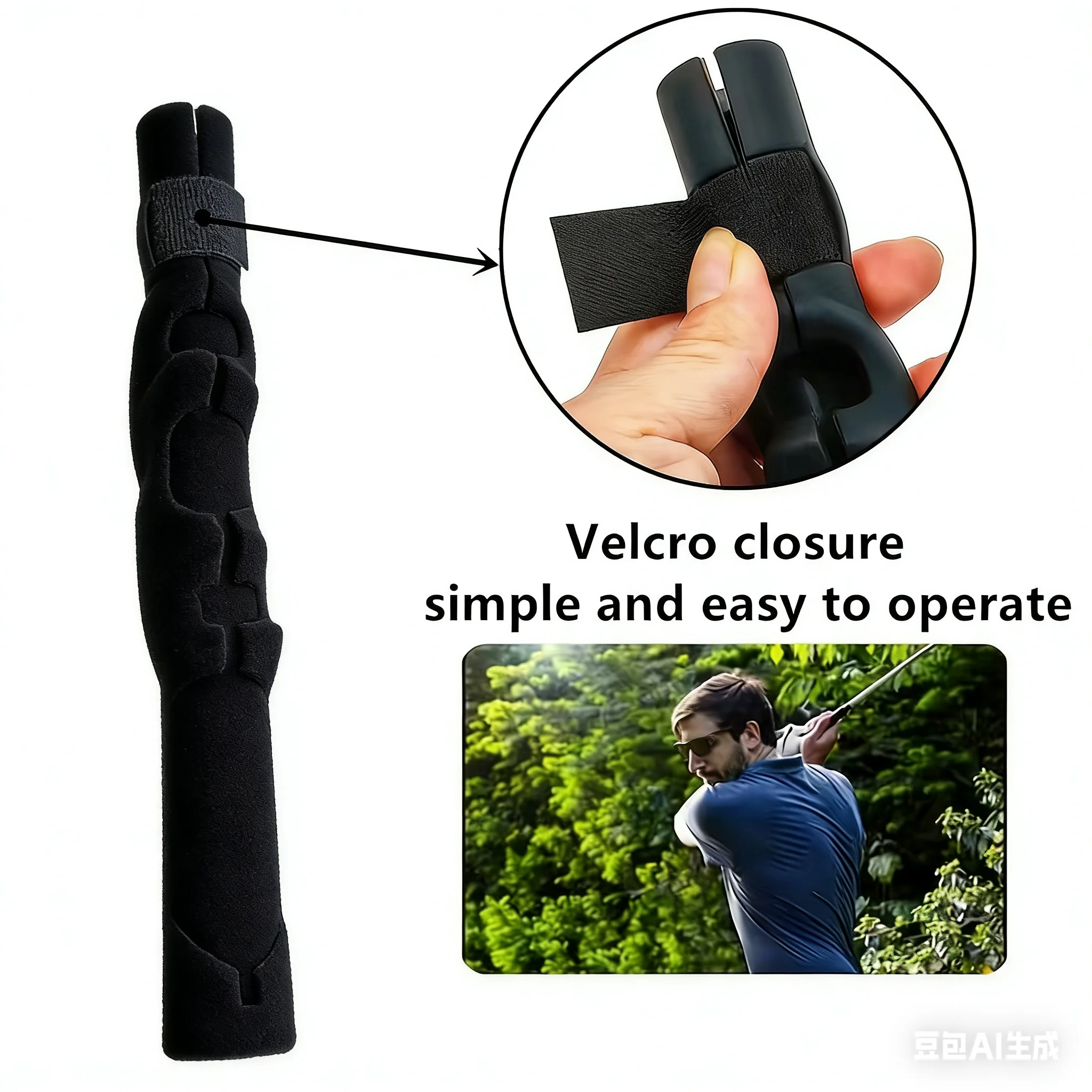 Golf Grip Corrector,Slip-On Golf Grip Trainer with Hand Positioning, Non-Slip Soft Silicone for Right-Handed Beginners