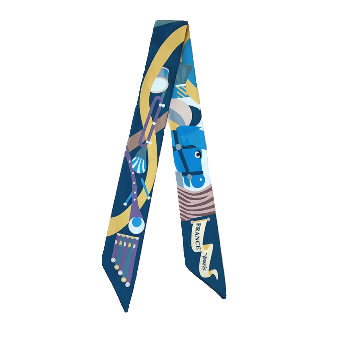 2024 Spring Autumn Small Silk Scarf H Fly Twily Bag Handle Silk Ribbon Bag Extension Chain INS Scarf Polyester Fiber 5cm Wide