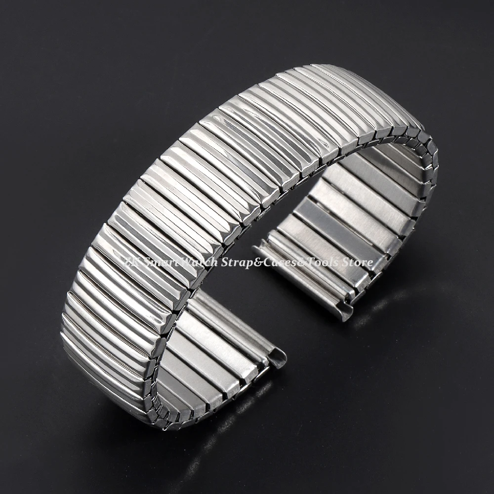 Stainless Steel Elastic Strap 12mm 14mm 16mm 18mm 20mm Metal Stretch Expansion Watch Band Men Women Wrist Bracelet  Accessories