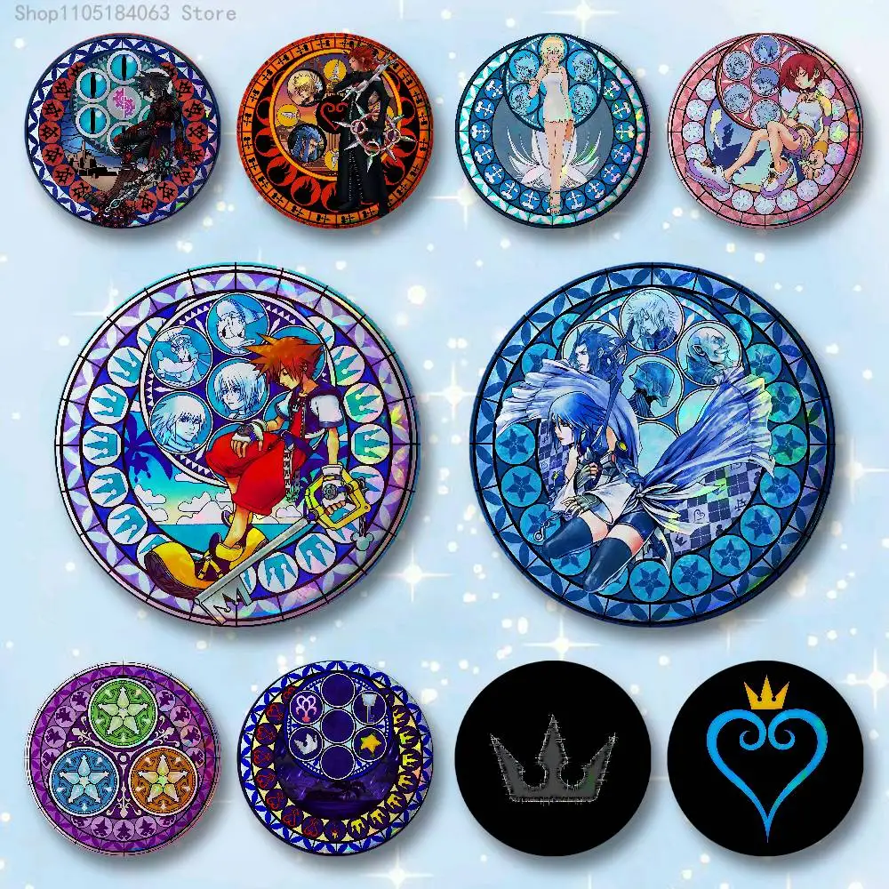 

K-Kingdom Game H-Hearts Badges 25 32 44 58 75 mm Round Cosplay Pin Bag Decor Fans Collect Friends Gifts Brooch Souvenir