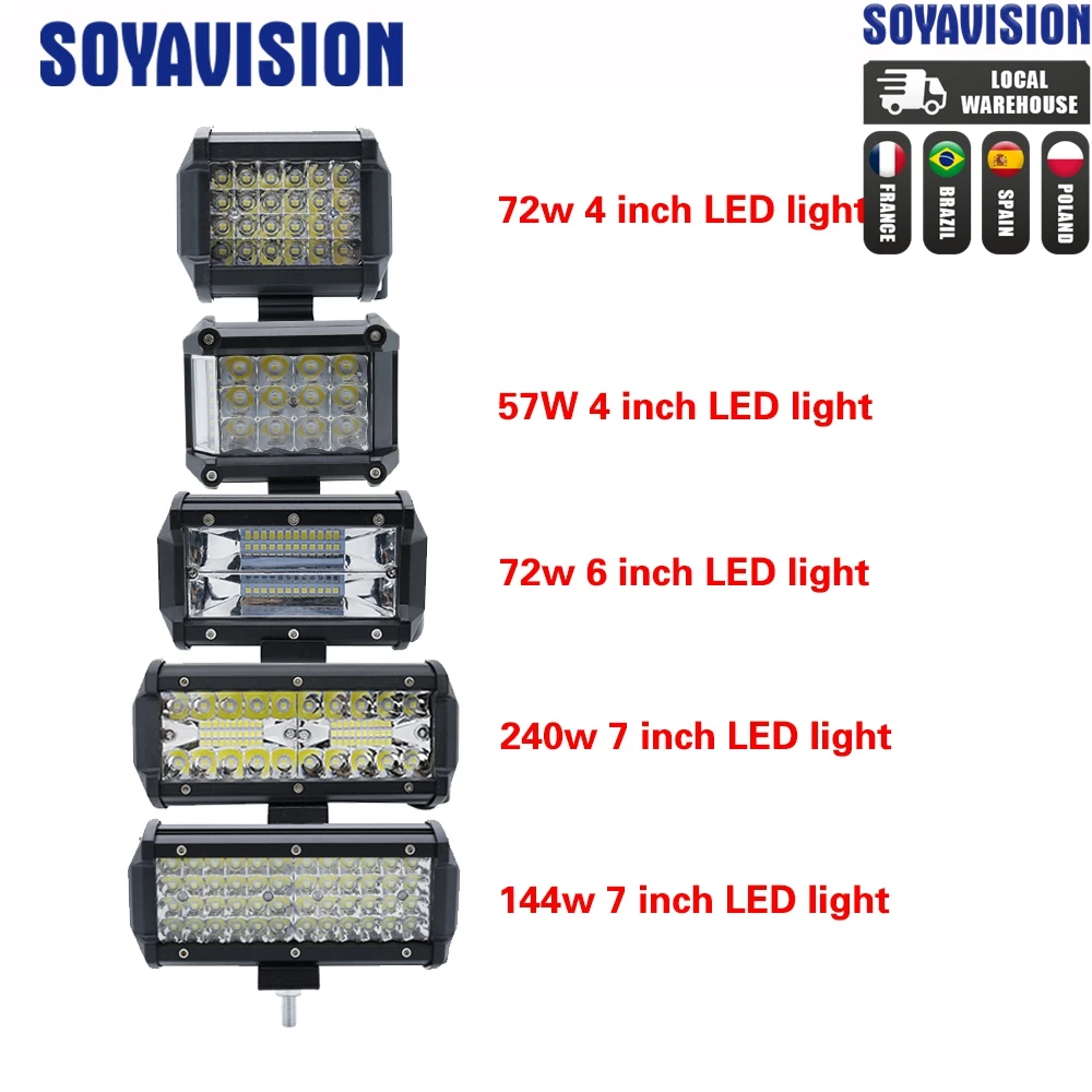 Led Light 57W 72W 144W Offroad Car 4WD Truck Tractor Boat Trailer 4x4 SUV ATV 12V 24V Spot / Flood LED Light Bar LED Work Light
