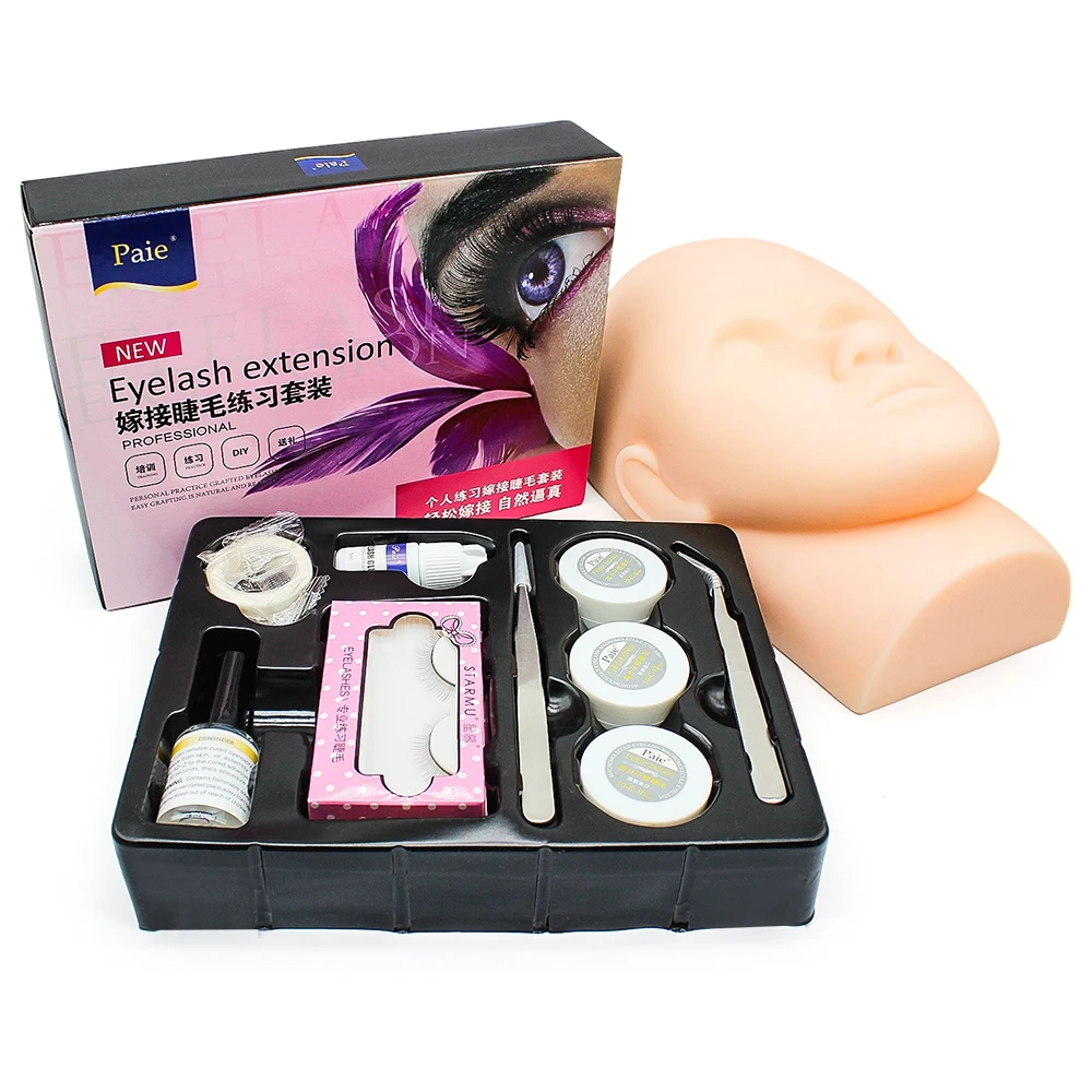 مجموعة أدوات تمديد الرموش الصناعية للمبتدئين فرشاة الرموش الملقط حلقة الغراء وسادة العين رمش تمديد لوازم لاش الملحقات #4
