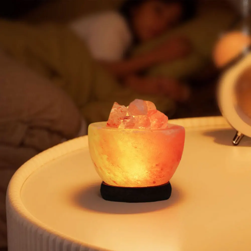 Himalayan Salt Lamp Crystal Salt Rock Lamp with Base Crystal Salt Light LED Atmosphere Lamp Home Bedroom Decoration