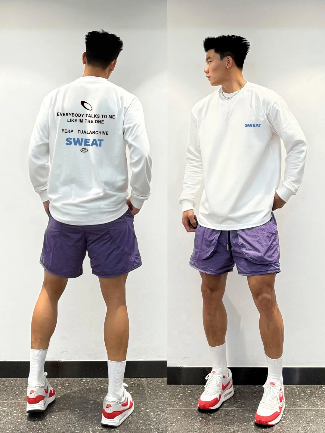 

Large Size Men's Long Sve T-irt Cotton Pure Letter Design Trendy Brand Casual Faionable Versatile Autumn Top