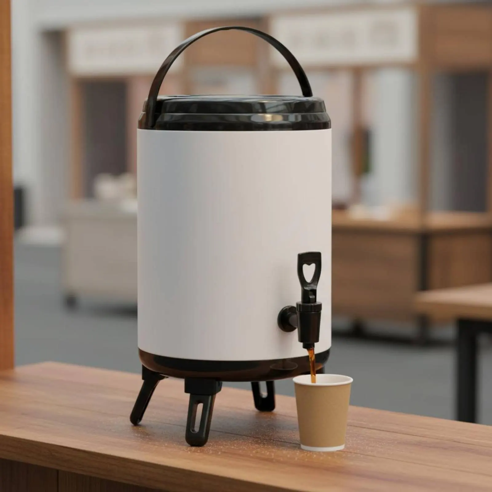 Professional Milk Tea Barrel Leak-Resistant Lid Large Capacity Hot Cold Drink Dispenser Professional Drink Chiller Easy to Clean