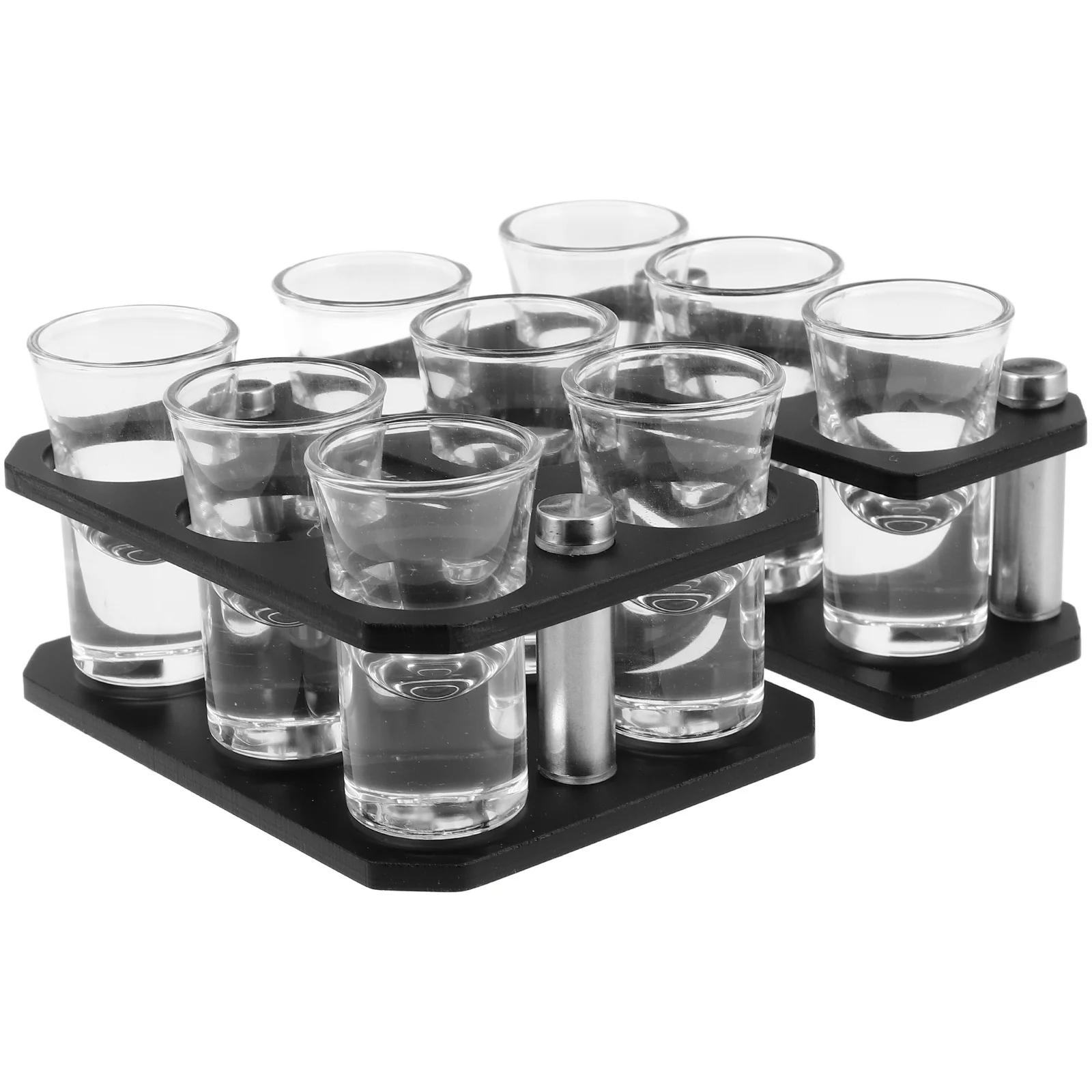 

1Set Multifunctional Frosted Acrylic Shot Glass Holder Set for Bars Ktvs Home Cocktail Display Easy Assembly Black