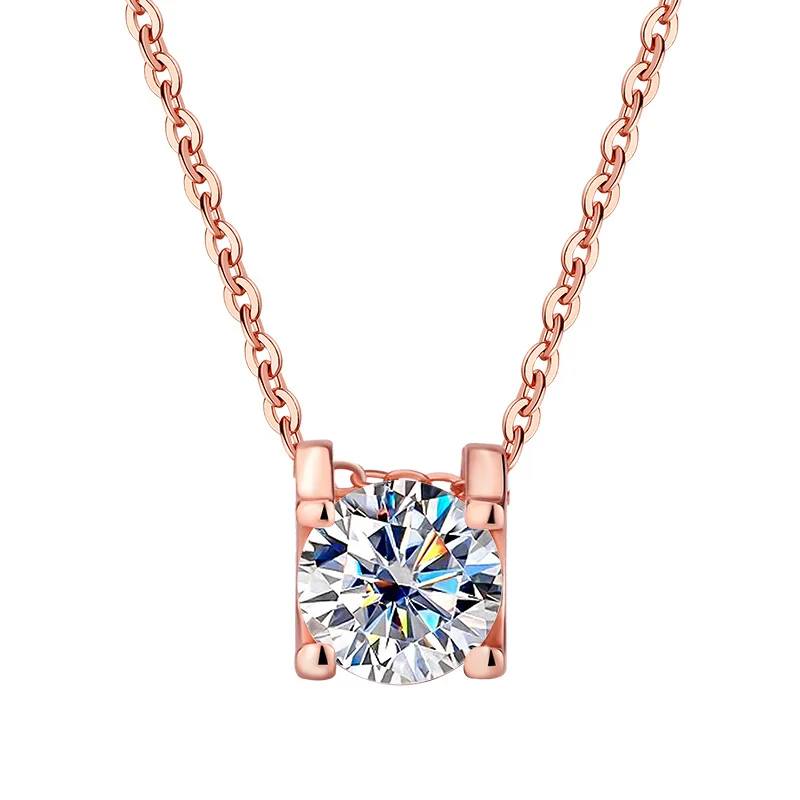 SONGYUN Designer Jewelry 925 Sterling Silver Necklace Moissanite Diamond Halo Promise for Bride Rhodium Plated SYT Patent Pendan