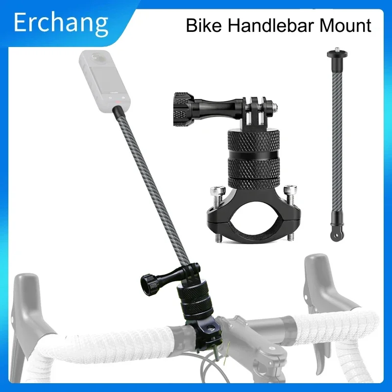 

Bike handlebar Mount bracket With Carbon Fiber Extendtion Rod For Insta360 X5 X4 X3 Ace Pro 2 Gopro DJI Cycling Accessories