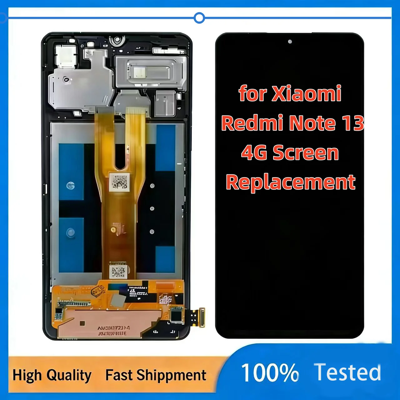 for Xiaomi Redmi Note 13 4G Screen Replacement 6.67 Inches 120Hz High-Resolution Mobile Phone Display for Device Repair