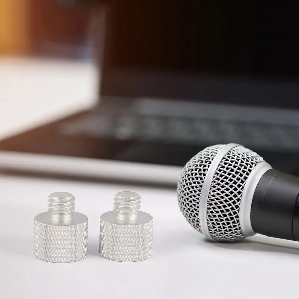 

4Sets Mic Screw Adapter Threaded Microphone Stand Adapter Knurled Surface Easy Install Stable for Phone Stands