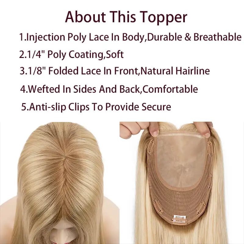 Toppers de cabello humano liso para mujer, extensiones de cabello con Clip Ins, de aspecto Natural peluquín, 16-20 pulgadas, 7x8