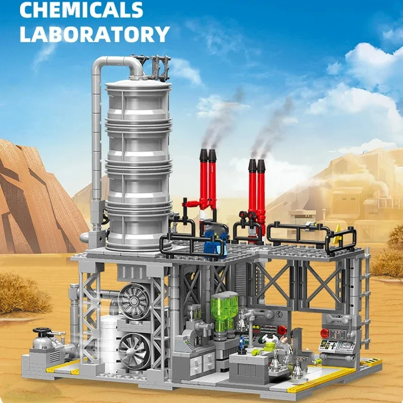 3 in 1 Creavite Moc Chemical Plant Building Blocks 2142Pcs City Factory Bricks Worker Figures Constraction Toys for boys Gift