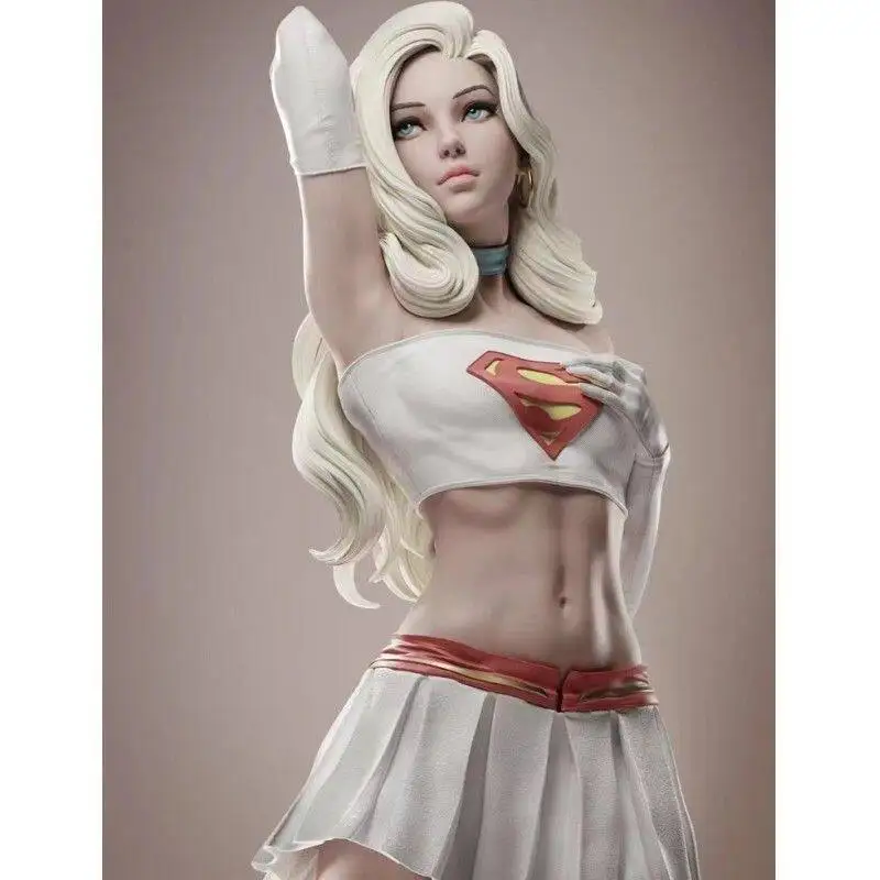 

18cm Anime Figure Super Girl Resin Model Figure Gk Micro Miniature 3d Printed White Model Toy Unassembled And Unpainted Kit