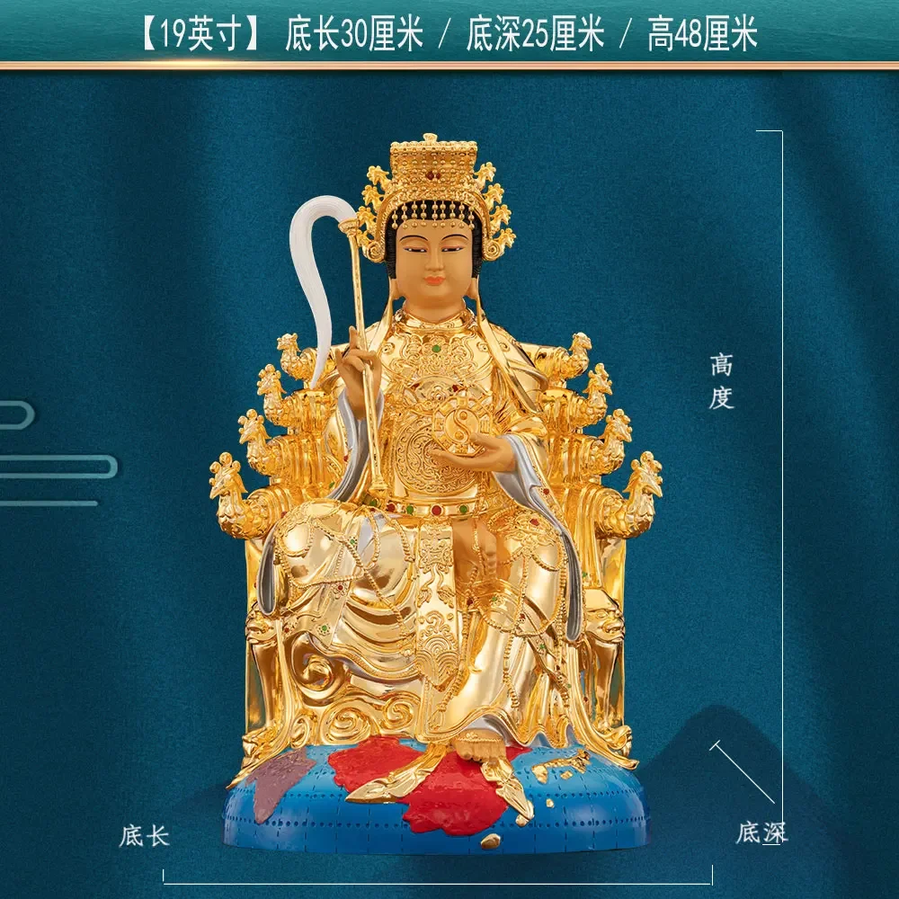 c13- pure copper mother goddess statue Houtu goddess household Taoist temple offering ornament