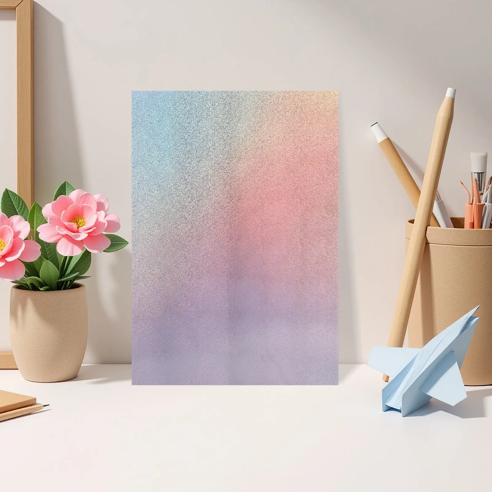 50Pcs Metallic Holographic Cardstock Glitter Mirror Effect Decorative Paper Sheets for DIY Crafts Card Making Christmas Party