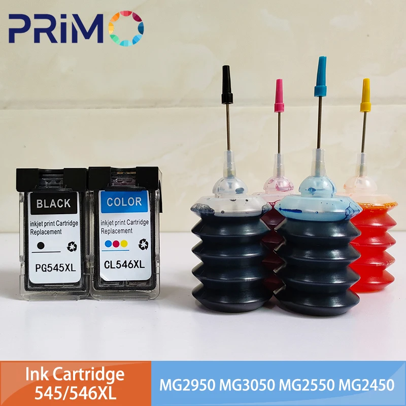 מחסנית דיו ניתנת למילוי 545XL 546XL 545 546 XL PG545 CL546 עבור Canon Pixma MG3050 2550 2450 2500 2550S 2950 MX495 IP2800 IP2850