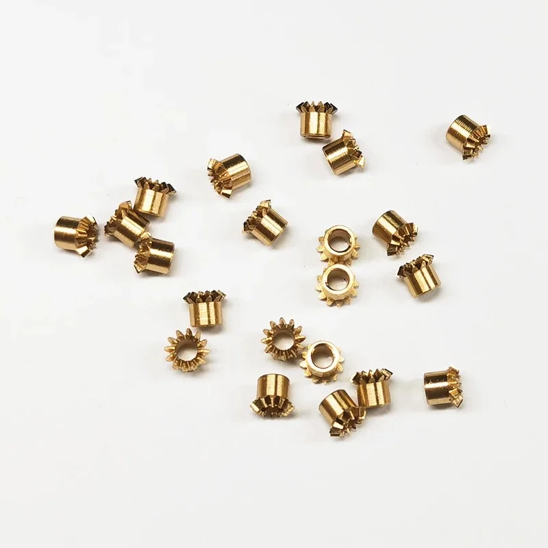 Module 0.3 12-tooth stepped bevel gear, shaft holes 1mm and 2mm, 90-degree 1:1 gear ratio, suitable for DIY car assembly