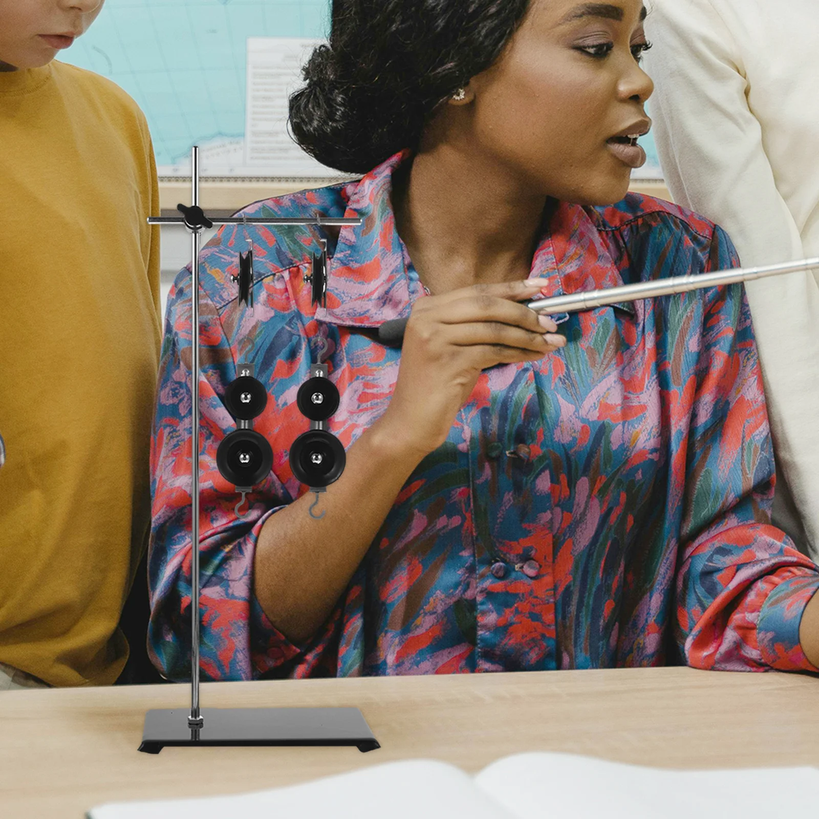 1Set Mechanics Experiment Pulley Block Set Physics Teaching Tools Stable Base Stand for Force Gauge School Science Experimental