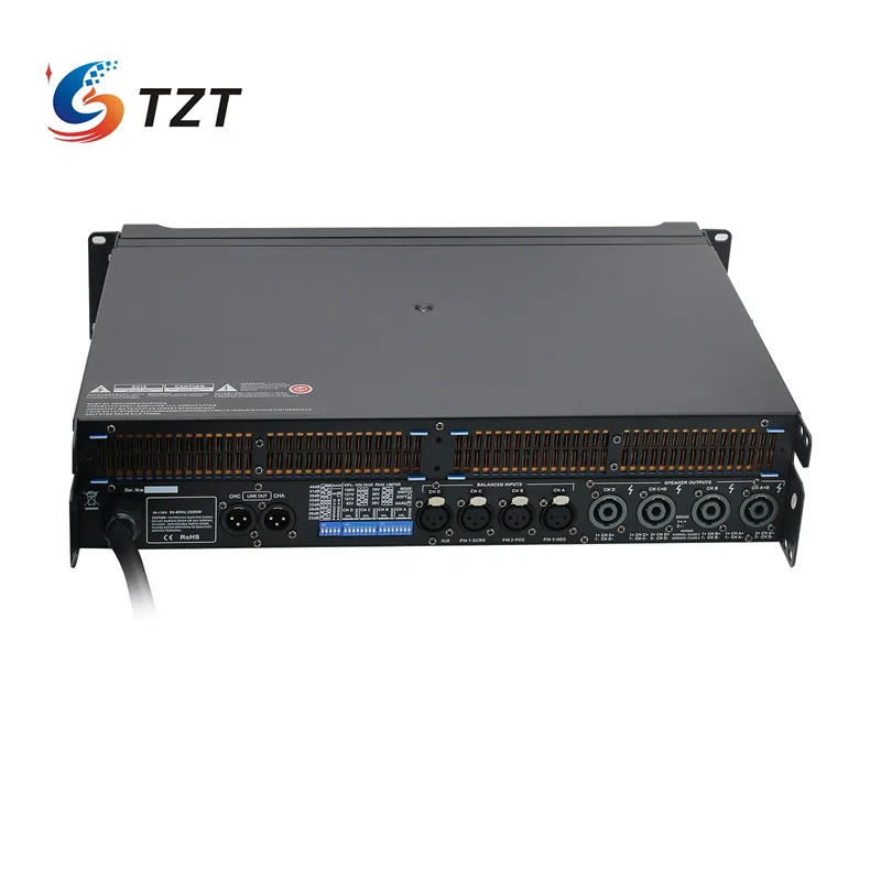 TZT FP10000Q 1300Wx4 4-Channel Amplifier Digital Power Amplifier Power Amp for Performance Stage Shows