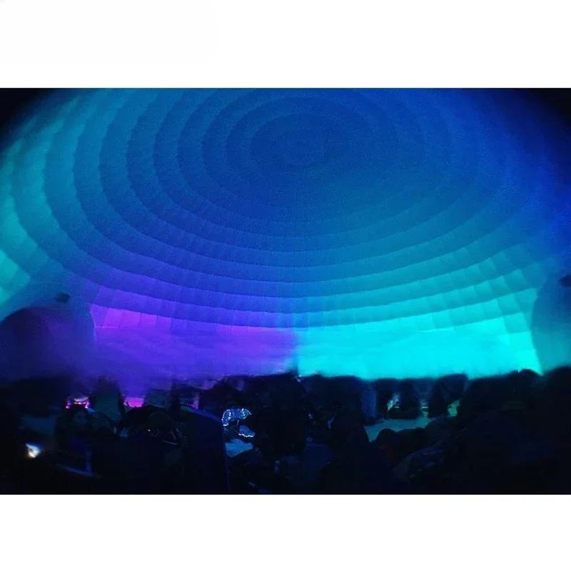 Inflatable Dome Tent Striking Oxford Outdoor 8m 50persons With Led Strips Disco Igloo Party Wedding House Air Marquee For Event