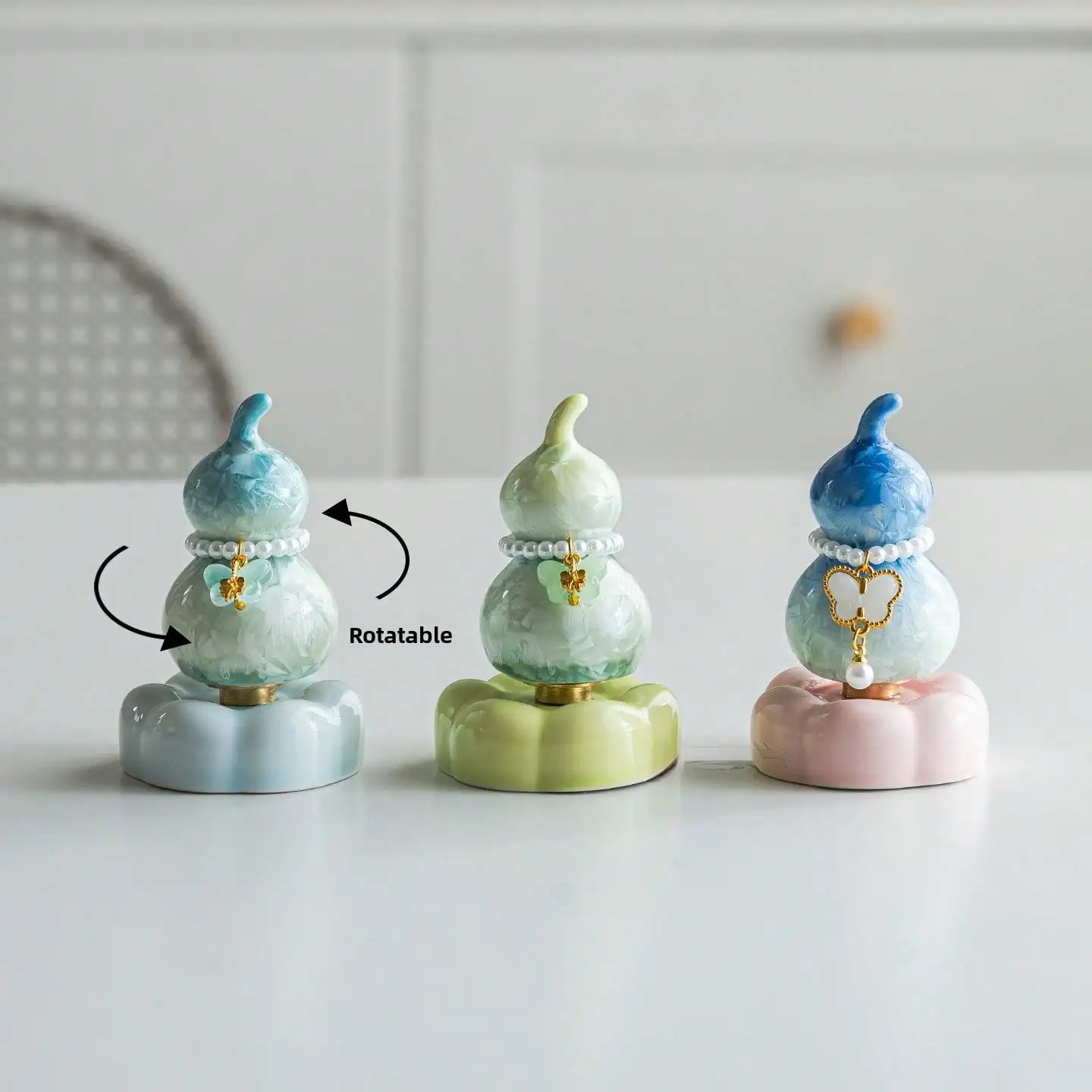Jingdezhen Taoyang Xincun Rotating Gourd Ornament, Popular Online Model, Glaze Ceramic Toy, Tea Pet, Cute 7LRR
