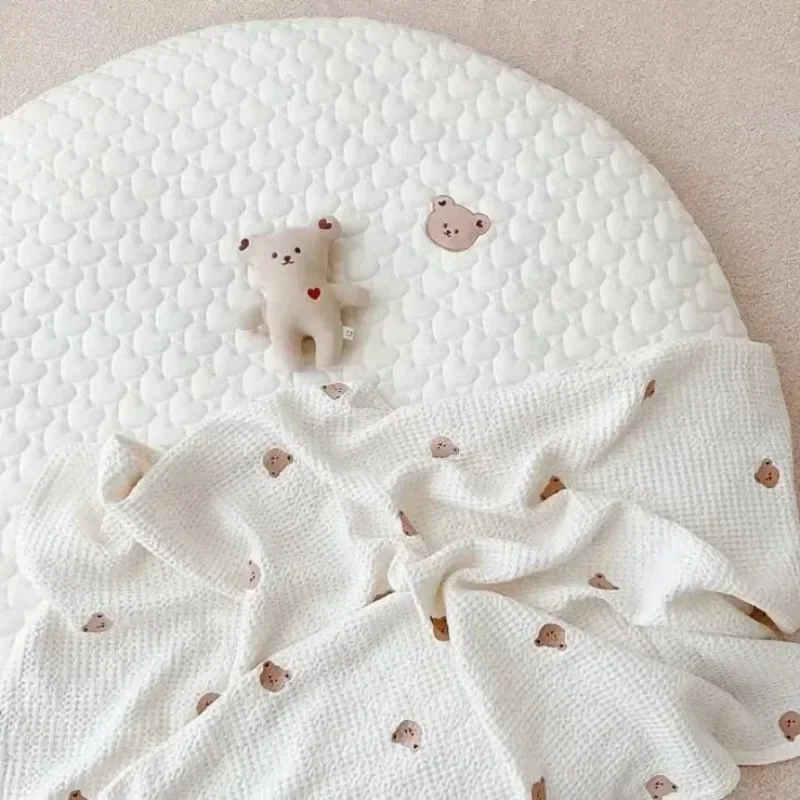 New Game Rug Round Floor Carpet For Kids Room Decoration Newborn Baby Padded Play Mat Soft Cotton Crawling Blanket Activity Mat