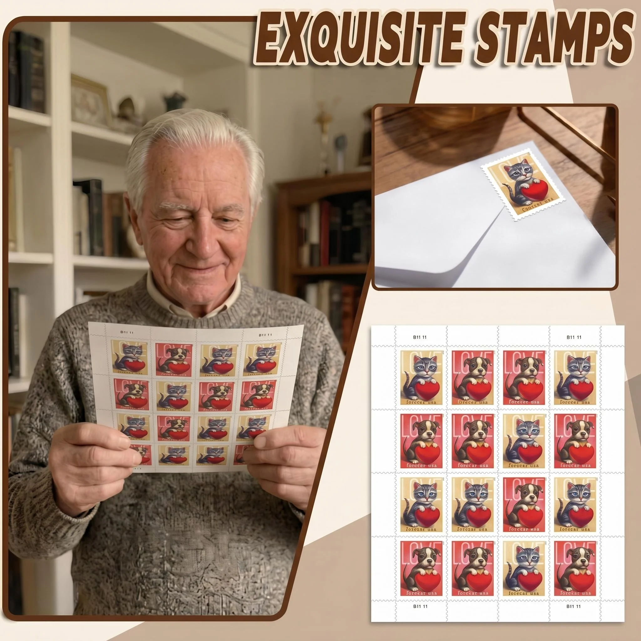 

Postage Forever Stamps 2023 Cat and Dog 100 Count Symbolic To Letters, Packages, Or Crafts -100 Count