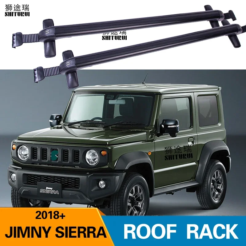 

2 pcs For suzuki JIMNY sierra 2018+ roof bar car special aluminum alloy belt lock Led shooting RACK CORSS rack 2018