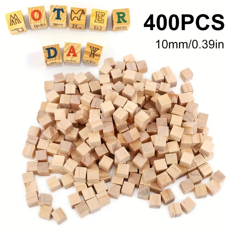 400 pieces/200 pieces/100 pieces/50 pieces of small wooden cubes 1X1cm (0.4X0.4 inch) wooden cubes-natural pine blocks-for DIY