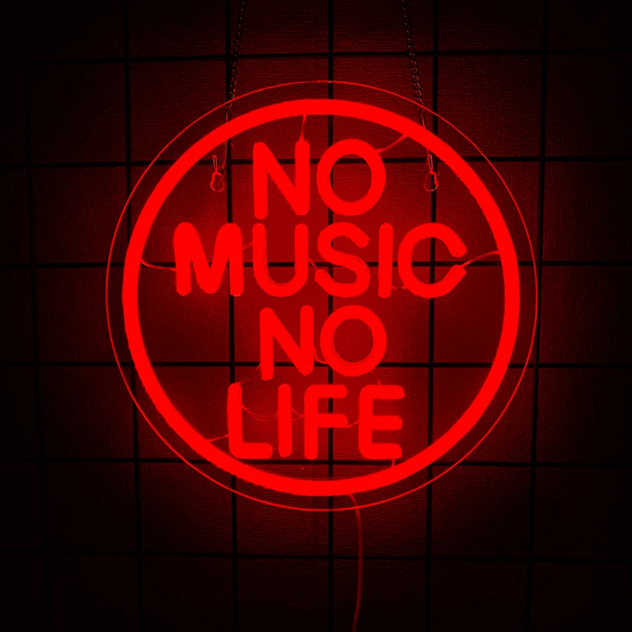 No Music No Life Led Neon Sign, Used In Music Studios, Bars, Clubs, Parties, Bands Room Decor, The Best Gift For Singing Lovers.