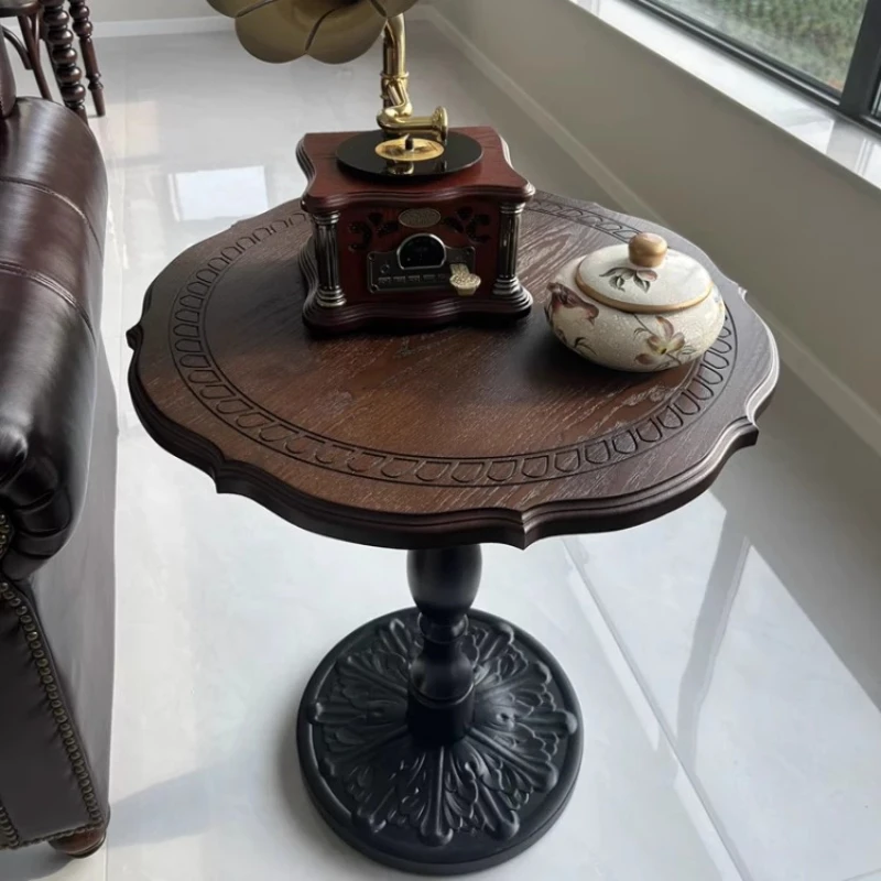 

Mid-century French Wooden Brown Rustic Antique Table Lounge Coffee Console Side Mesa Reception Mesa De Recibidor Elegante House