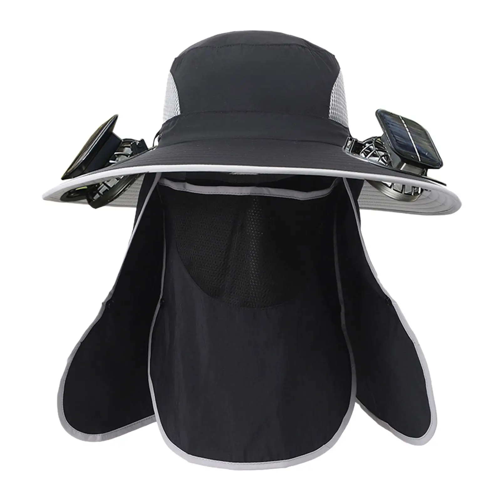 Sun Hat with Fan with Cooling Personal Fan Wide Brim Solar & USB Rechargeable Outdoor Fishing Hat for Sport Beach Gardening