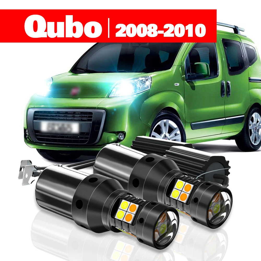 

For Fiat Qubo 2pcs LED Dual Mode Turn Signal+Daytime Running Light DRL 2008 2009 2010 Accessories