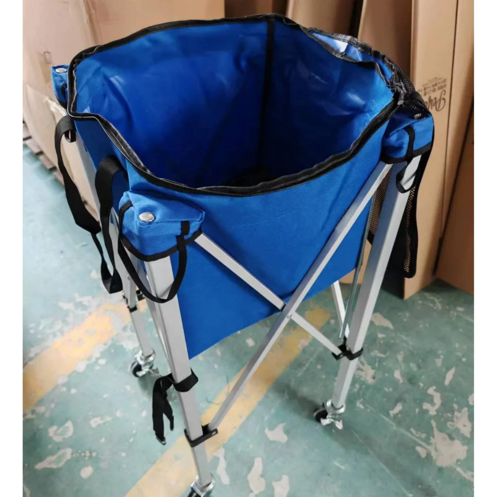 عربة تعليمية رياضية محمولة خفيفة الوزن من الألومنيوم قابلة للطي لكرة التنس مع عجلات #3