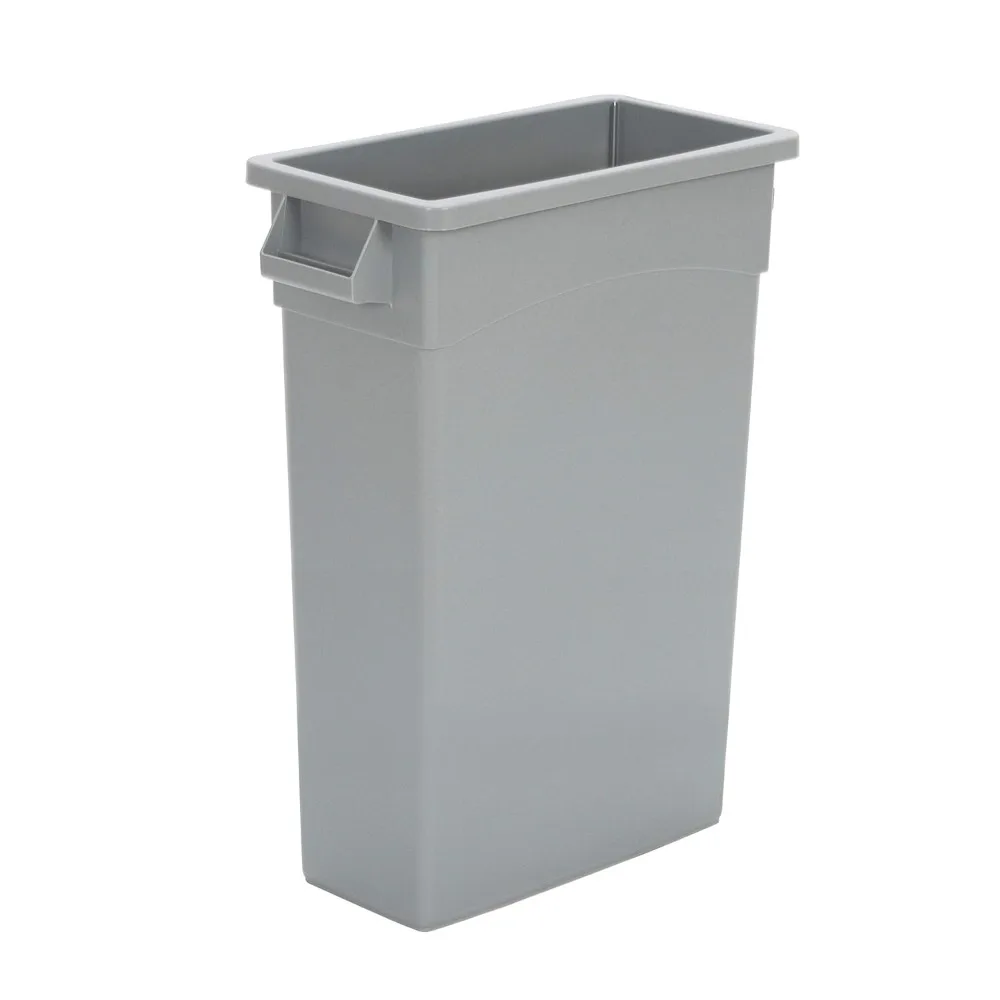 Rectangular Commercial Slim Trash Can, 23 gallons (Pack of 1), Grey