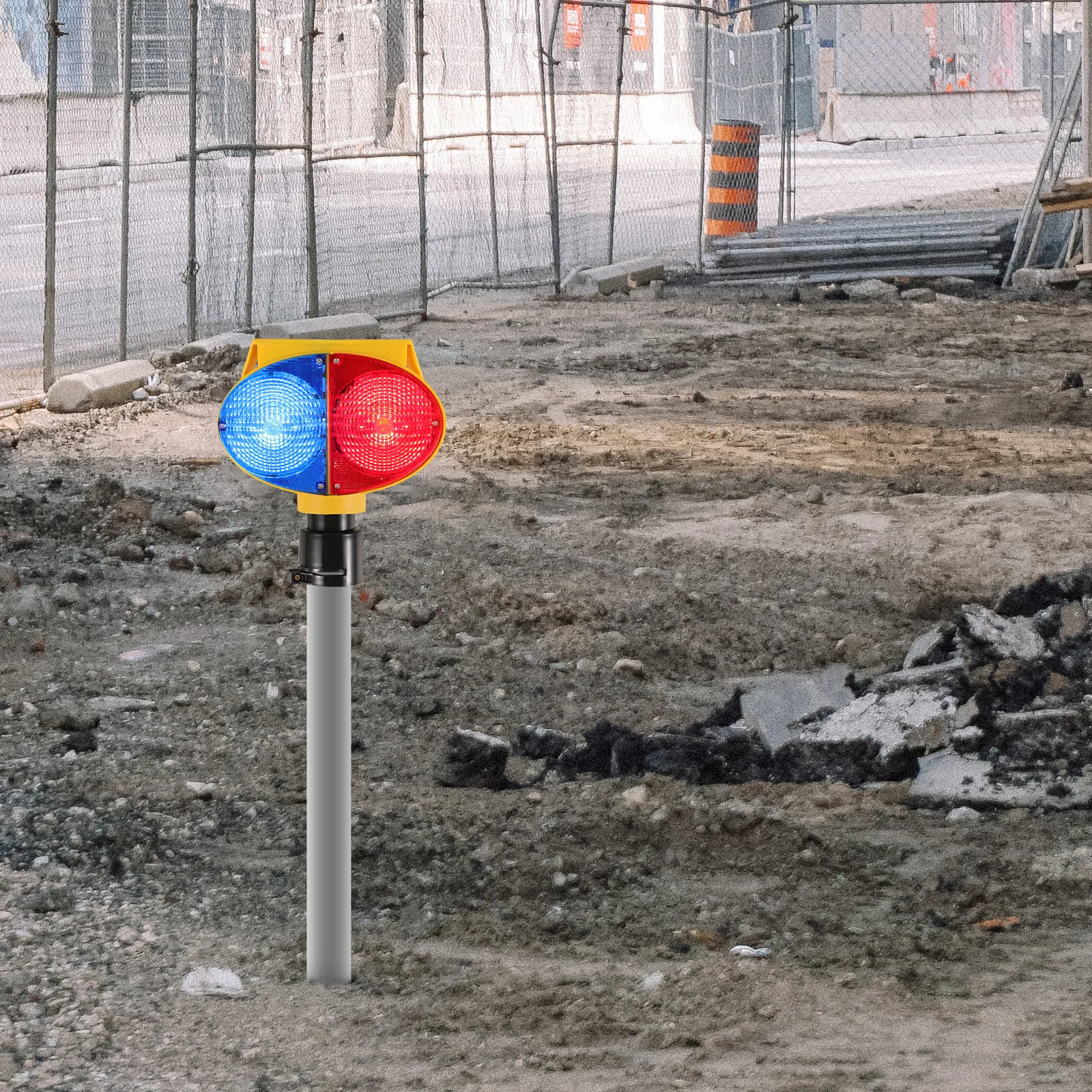 Solar Strobe Barricade Light Clamp Style High Brightness Solar Powered Roadside Safety Lamp Traffic Emergency Warning Light