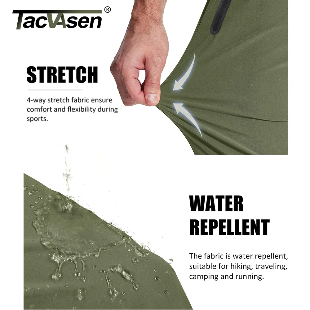 TACVASEN Mens Outdoor Pants Quick Dry Straight Running Hiking Pants Elastic Lightweight Yoga Fitness Exercise Sweatpants Joggers