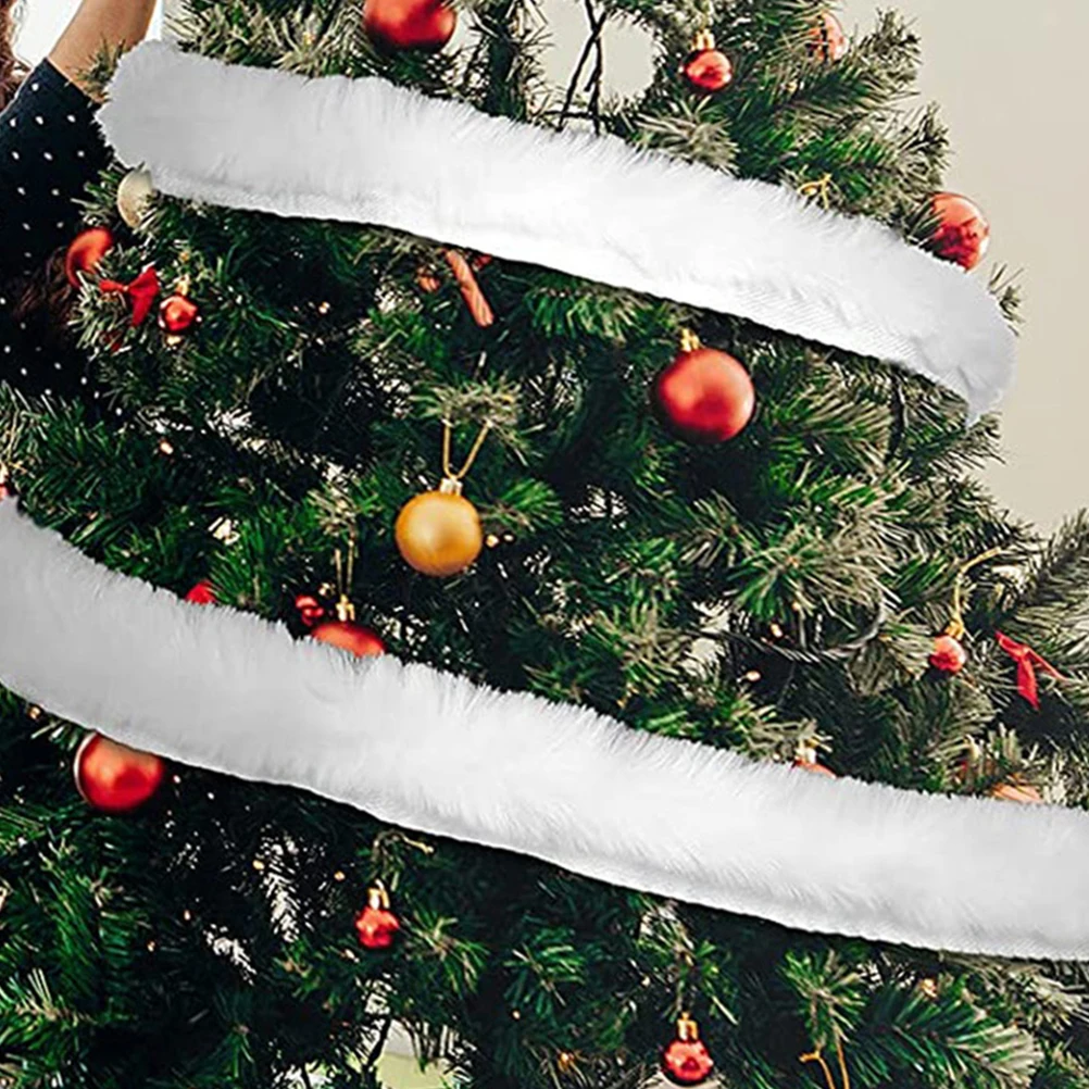 

4 Meters Sturdy Faux Rabbit Trim For Capes Hats Soft White Fabric Sewing Craft Ornament Xmas Wedding Party Ribbon Garland